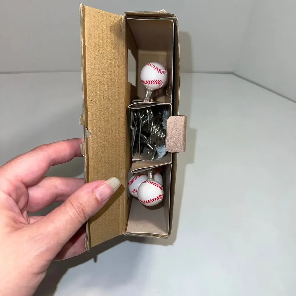 New In Box LED BASEBALL String Lights 4 Hour Timer 10 Foot Long Party Novelty